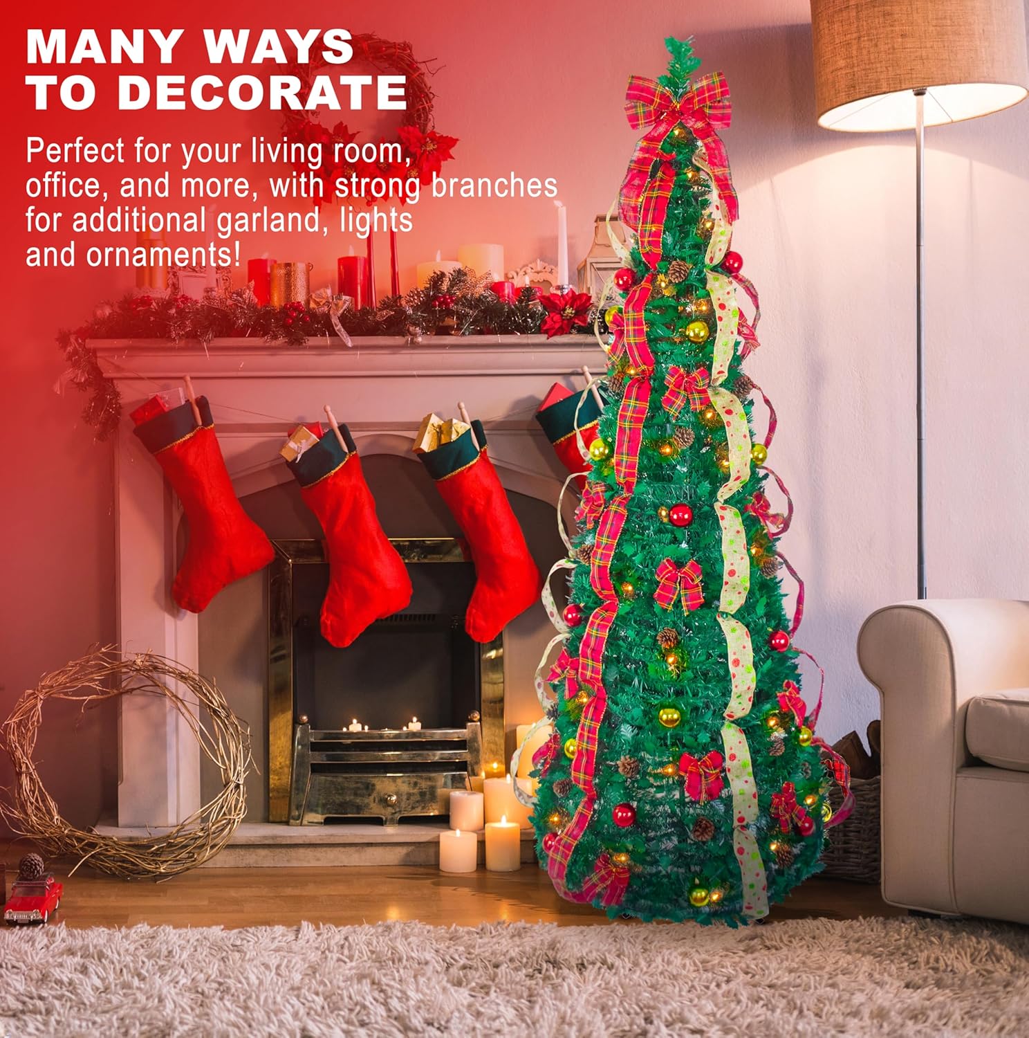 7.5 Ft Pop Up Christmas Tree - Pre-lit One Minute Tree